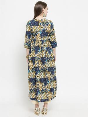 Indibelle Blue woven cotton kurtas-and-kurtis 3