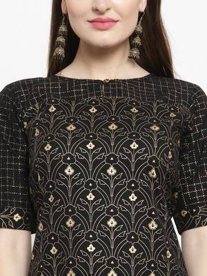 Indibelle Black woven cotton kurtas-and-kurtis 2