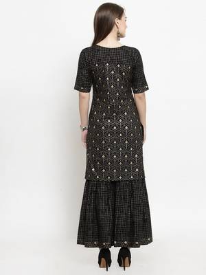 Indibelle Black woven cotton kurtas-and-kurtis 3