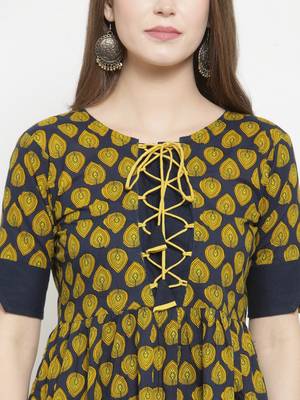 Indibelle Blue woven cotton kurtas-and-kurtis 2