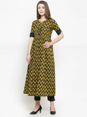 Indibelle Blue woven cotton kurtas-and-kurtis 4