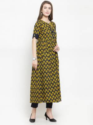 Indibelle Blue woven cotton kurtas-and-kurtis 5