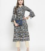 Indibelle Brown woven rayon kurtas-and-kurtis