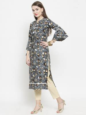 Brown woven rayon kurtas-and-kurtis 4