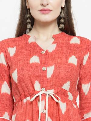 Indibelle Pink woven cotton kurtas-and-kurtis 2
