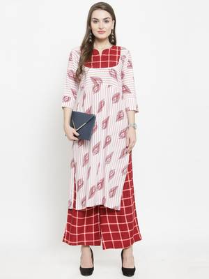Maroon woven rayon kurtas-and-kurtis 1