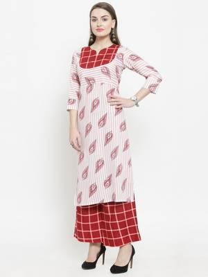 Maroon woven rayon kurtas-and-kurtis 4