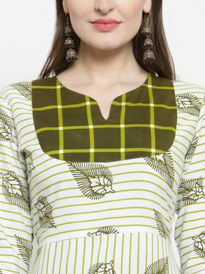 Green woven rayon kurtas-and-kurtis 2