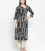 Indibelle Black woven cotton kurtas-and-kurtis