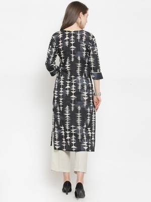 Black woven cotton kurtas-and-kurtis 3