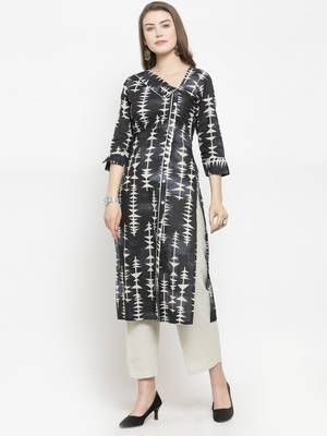 Black woven cotton kurtas-and-kurtis 4