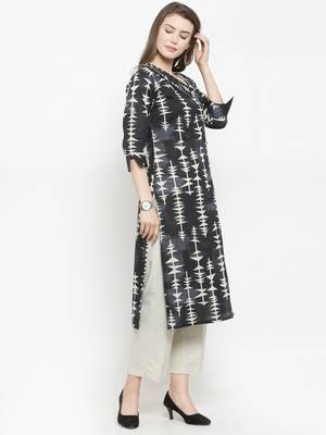 Black woven cotton kurtas-and-kurtis 5