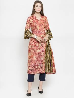 Wine woven rayon kurtas-and-kurtis 1