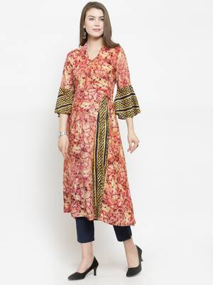 Wine woven rayon kurtas-and-kurtis 4