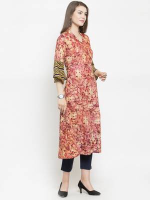 Wine woven rayon kurtas-and-kurtis 5