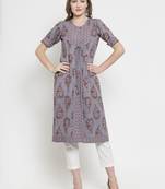 Indibelle Grey woven rayon kurtas-and-kurtis