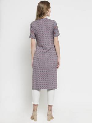 Grey woven rayon kurtas-and-kurtis 3