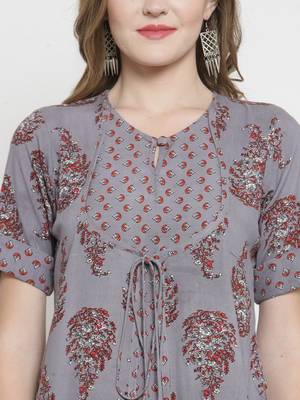 Grey woven rayon kurtas-and-kurtis 4