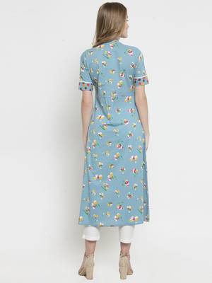 Indibelle Blue woven cotton kurtas-and-kurtis 3