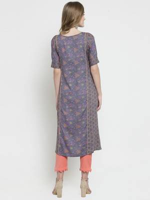 Grey woven rayon kurtas-and-kurtis 3