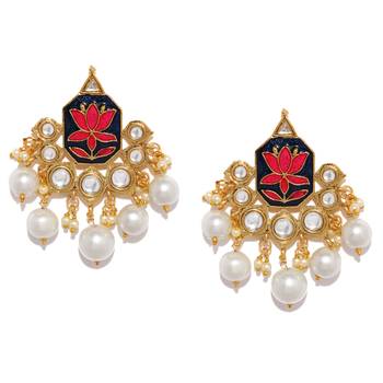 Blue pearl earrings 2