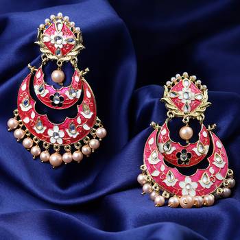 Pink pearl earrings 1