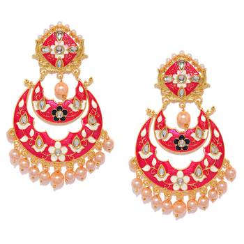 Pink pearl earrings 2