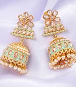 Green pearl earrings