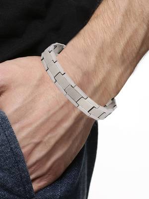 18K Gold Plated 3 dimensional sleek byzantine bracelet for Men 3