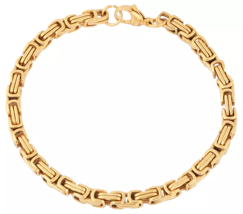 Surgical Stainless Steel 18K Gold Plated Geometric Bracelet for Men