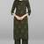 Janasya Janasya Women's Dark Green Rayon Kurta With Pant