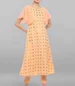 Janasya Janasya Women's Peach Poly Crepe Kurta With Pant