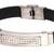 stainless steel CZ cluster rhodium rubber strap wrist band bracelet