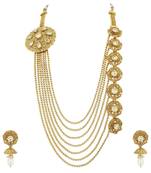 Gold pearl necklace-sets