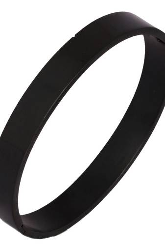 Surgical Stainless Steel Matte Black Oval Macho Kada Bracelet for Men