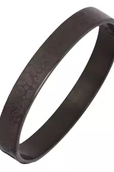 Surgical Stainless Steel Designer Black Oval Macho Kada Bracelet for Men