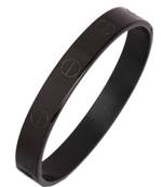 Surgical Stainless Steel Screw Black Oval Macho Kada Bracelet for Men