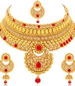 Red pearl necklace-sets