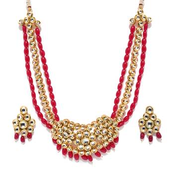 Red pearl necklace-sets 2