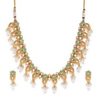 Green pearl necklace-sets 1