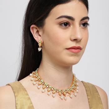 Green pearl necklace-sets 2