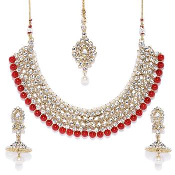 Red pearl necklace-sets 1