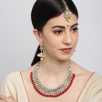 Red pearl necklace-sets 2