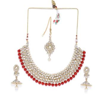 Red pearl necklace-sets 3