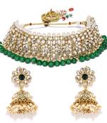 Green pearl necklace-sets