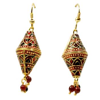 Ethnic Red And Black Ear Ring Mothers Day Gift 1