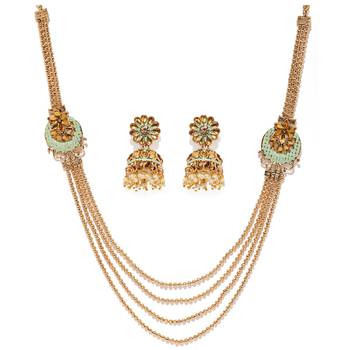 Green pearl necklace-sets 1