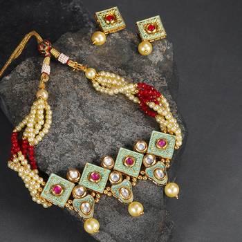 Green pearl necklace-sets 1