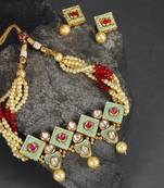 Green pearl necklace-sets