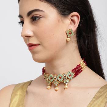 Green pearl necklace-sets 3